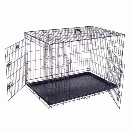 2193 Pet Adobe 42"" Folding Pet Crate Double Door Kennel Wire Cage for Dogs, Cats or Rabbits -  222527PWD